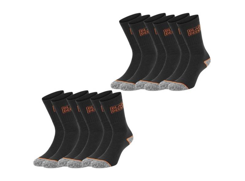 Black + Decker Sportsocken Black & Decker Essential Crew (6-Paar) Work Arbeitssocken im 6er 9er 12er Pack von Black + Decker