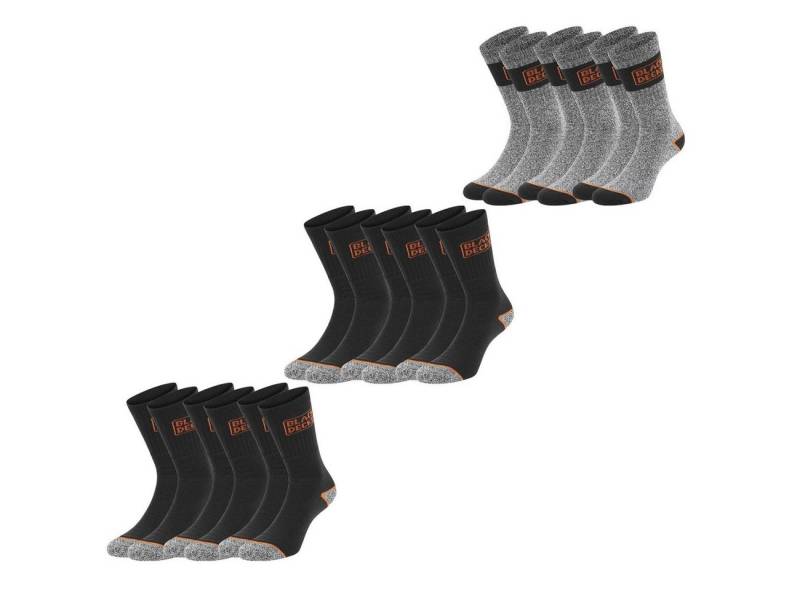 Black + Decker Sportsocken Black & Decker Essential Crew (9-Paar) Work Arbeitssocken im 6er 9er 12er Pack von Black + Decker