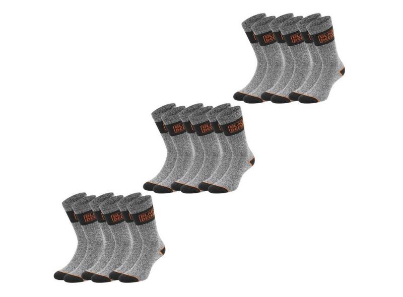 Black + Decker Sportsocken Black & Decker Essential Crew (9-Paar) Work Arbeitssocken im 6er 9er 12er Pack von Black + Decker