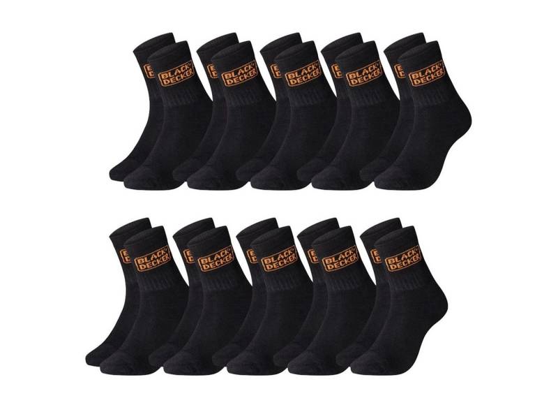 Black + Decker Sportsocken Heavy Fabric Crew (10-Paar) Work Arbeitssocken im 5er 10er 15er Sparpack von Black + Decker