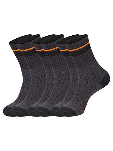 Black+Decker Unisex Herren Damen Arbeitssocken Essential Work Crew Socken 3er Pack Schwarz Grau Melange 39-42 43-46 47-49 Baumwolle, Größe:47-49, Farbe:Schwarz/Grau von Black+Decker