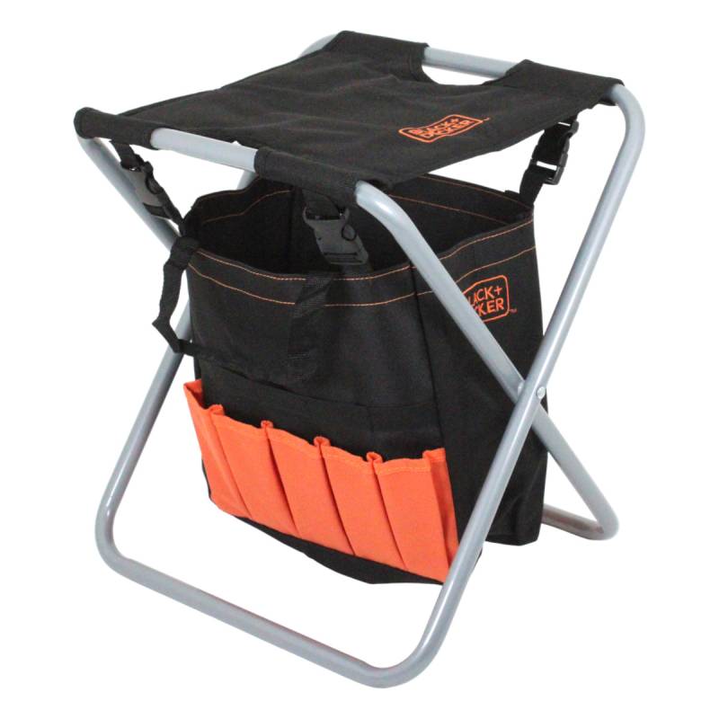 Black + Decker Falthocker mit abnehmbarer Tasche Sitz Angelhocker Camping Hocker von Black + Decker