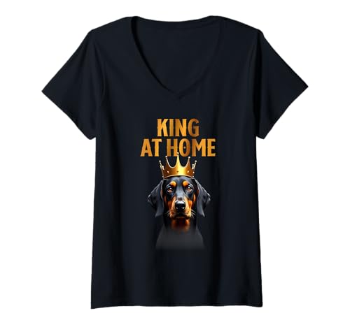 Damen Coonhunting Puppy Lover King At Black And Tan Coonhound T-Shirt mit V-Ausschnitt Damen Coonhunting Puppy Lover King At Black And Tan Coonhound T-Shirt mit V-Ausschnitt von Black And Tan Coonhound Graphic For Dog Enthusiast