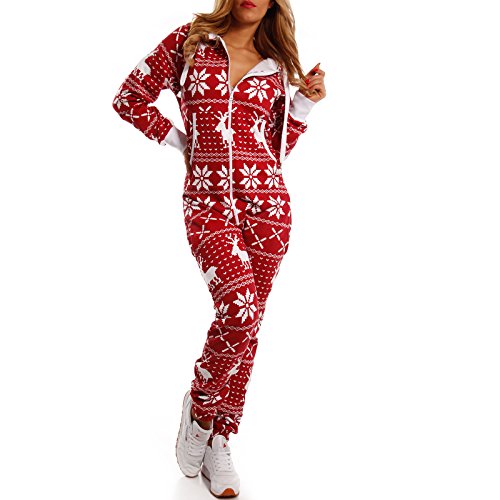 Black Angels Damen Winter Overall mit Kapuze – Norweger Einteiler mit Rentierprint | Jumpsuit Freizeitanzug für Zuhause & Outdoor – Reißverschluss | Stylischer Onepiece aus Baumwollmix Black Angels Damen Winter Overall mit Kapuze – Norweger Einteiler mit Rentierprint | Jumpsuit Freizeitanzug für Zuhause & Outdoor – Reißverschluss | Stylischer Onepiece aus Baumwollmix von Black Angels