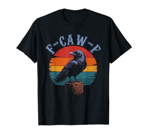 Black Crow F-Caw-F Full Moon Gothic Witchy Humor für Erwachsene Herren T-Shirt von Black Bird Goth Crow Mystical Witchcraft Sarcastic
