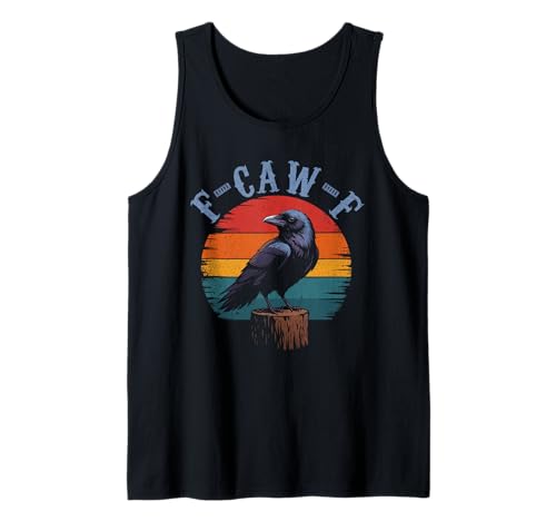 Black Crow F-Caw-F Full Moon Gothic Witchy Humor für Erwachsene Herren Tank Top von Black Bird Goth Crow Mystical Witchcraft Sarcastic