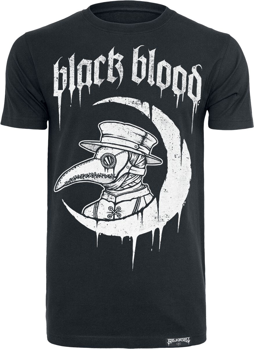 Black Blood by Gothicana - Gothic T-Shirt - T-Shirt mit Sichelmond und Pest Medicus - S bis 5XL - für Männer - Größe S - schwarz von Black Blood by Gothicana