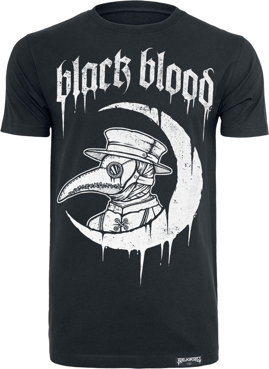 Black Blood by Gothicana - Gothic T-Shirt - T-Shirt mit Sichelmond und Pest Medicus - S bis 5XL - für Männer - Größe XL - schwarz von Black Blood by Gothicana
