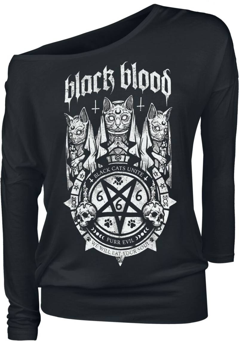 Black Blood by Gothicana  Langarmshirt schwarz in XL Black Blood by Gothicana  Langarmshirt schwarz in XL von Black Blood by Gothicana