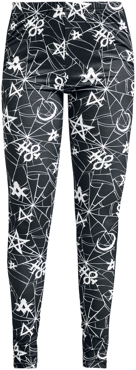 Black Blood by Gothicana Leggings With Spiderweb And Occult Ornaments Leggings schwarz in M von Black Blood by Gothicana