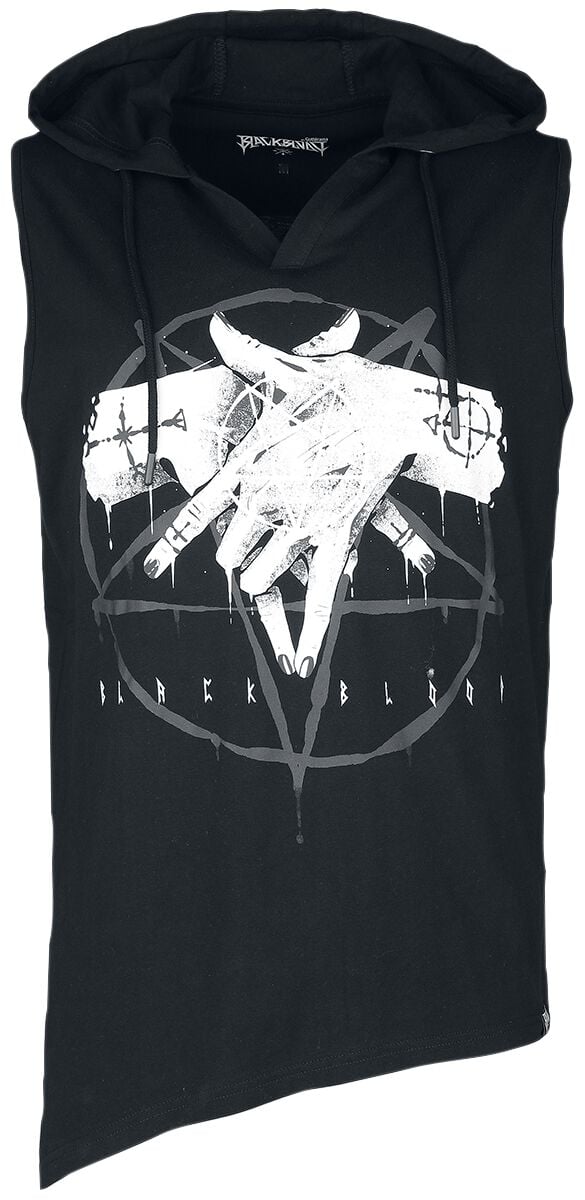 Black Blood by Gothicana Top mit Print, Kapuze und asymmetrischem Saum Tank-Top schwarz in M Black Blood by Gothicana Top mit Print, Kapuze und asymmetrischem Saum Tank-Top schwarz in M von Black Blood by Gothicana