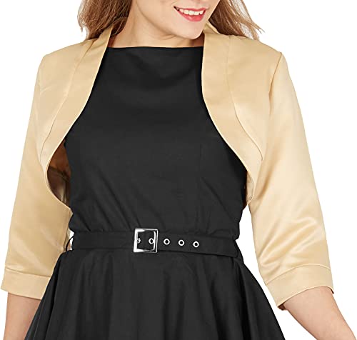 BlackButterfly Satin Bolero - halbe Hülse (Gold, XS) von BlackButterfly