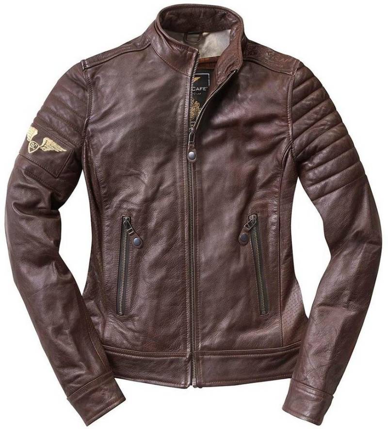 Black-Cafe London Motorradjacke Ilam Damen Motorrad Lederjacke von Black-Cafe London