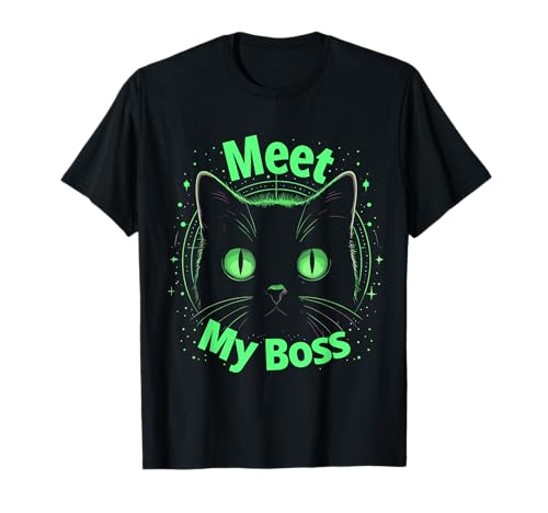 Meet My Boss Katzen-Shirt | Katze Mama & Papa Haustier Schwarze Katze T-Shirt Meet My Boss Katzen-Shirt | Katze Mama & Papa Haustier Schwarze Katze T-Shirt von Black Cat Apparel