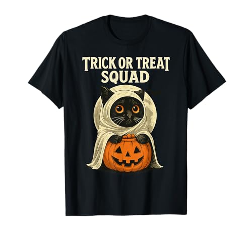 Trick Or Treat Squad Schwarze Katze Halloween Kürbis Geist Kinder T-Shirt Trick Or Treat Squad Schwarze Katze Halloween Kürbis Geist Kinder T-Shirt von Black Cat Halloween Costume