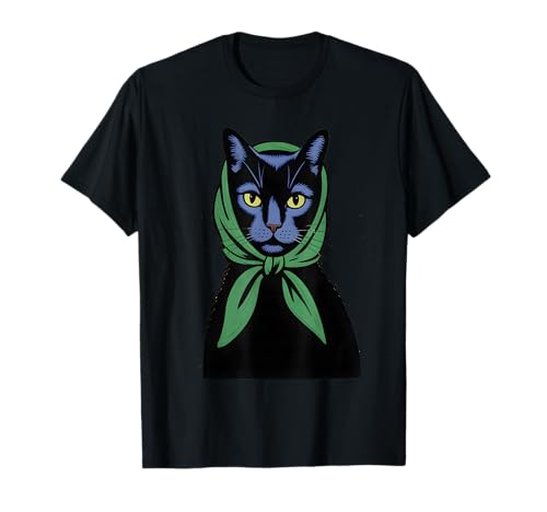 Coole Schwarze Katze Vintage Print Katze Grafikdesign Jungen Mädchen T-Shirt von Black Cat Lover Graphic Print Apparel Men Women