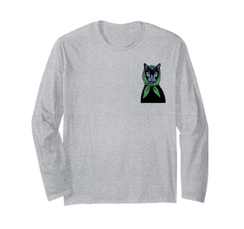 Coole Schwarze Katzentaschen-Druck Katze Grafikdesign Jungen Mädchen Langarmshirt von Black Cat Lover Graphic Print Apparel Men Women