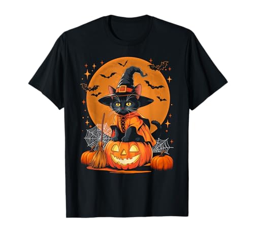 Gruselige Schwarze Katze Hexe Kürbis Halloween Damen Herren Kinder T-Shirt Gruselige Schwarze Katze Hexe Kürbis Halloween Damen Herren Kinder T-Shirt von Black Cat Witch Pumpkin Halloween Ades.tee