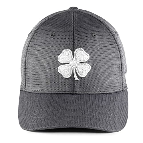 Black Clover Unisex Iron X Fitted Cap Golfmütze, Grau mit weißem Kleeblatt, Einheitsgröße von Black Clover