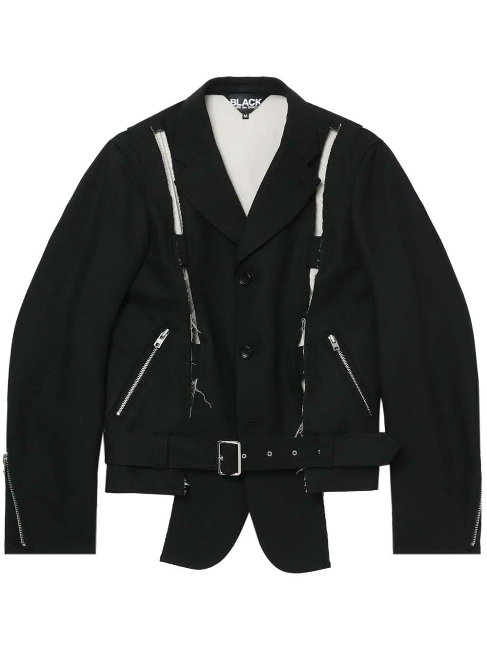 Black Comme Des Garçons Bikerjacke mit Cut-Outs - Schwarz von Black Comme Des Garçons