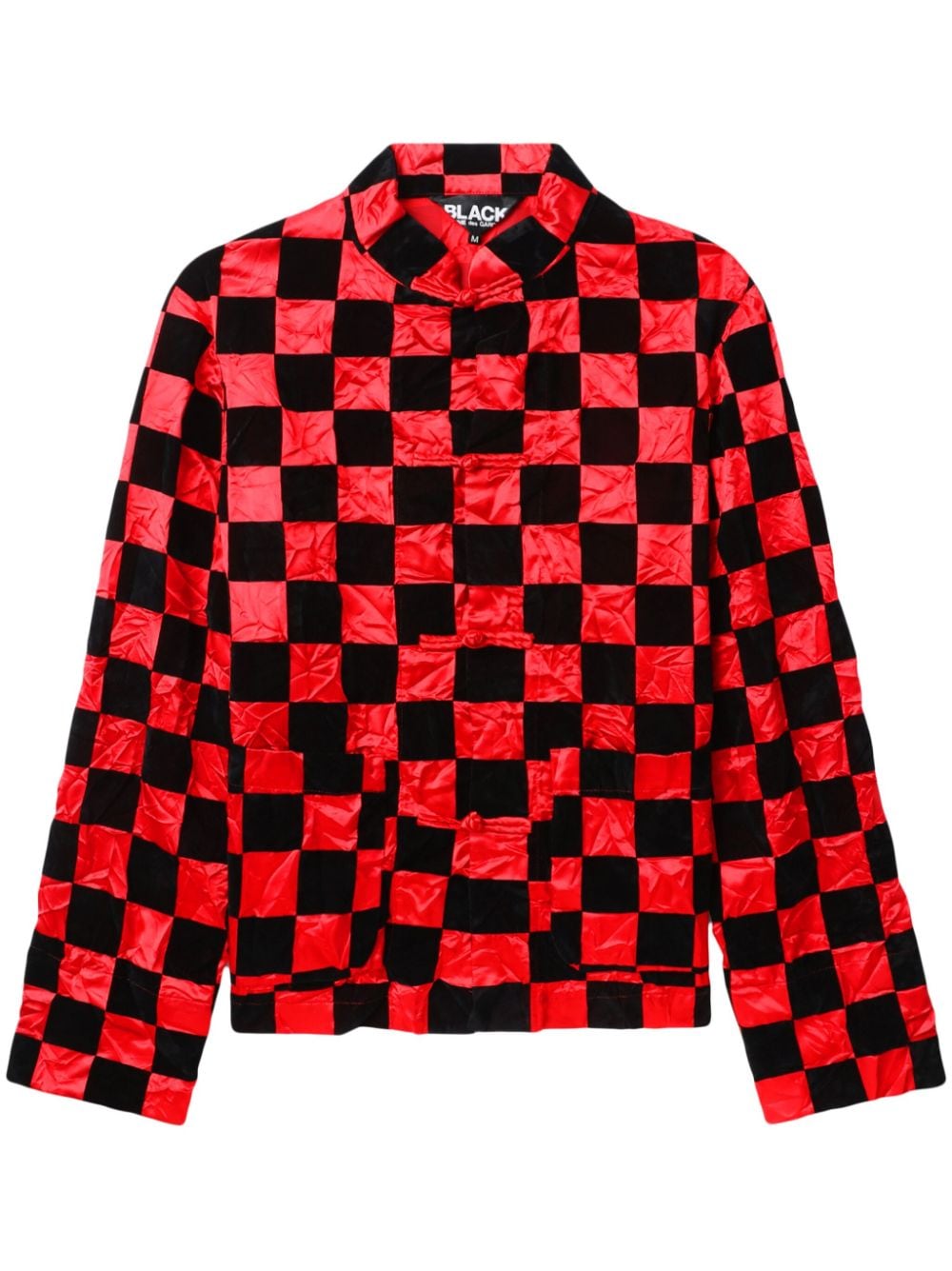 Black Comme Des Garçons Karierte Jacke in Satinoptik - Rot von Black Comme Des Garçons