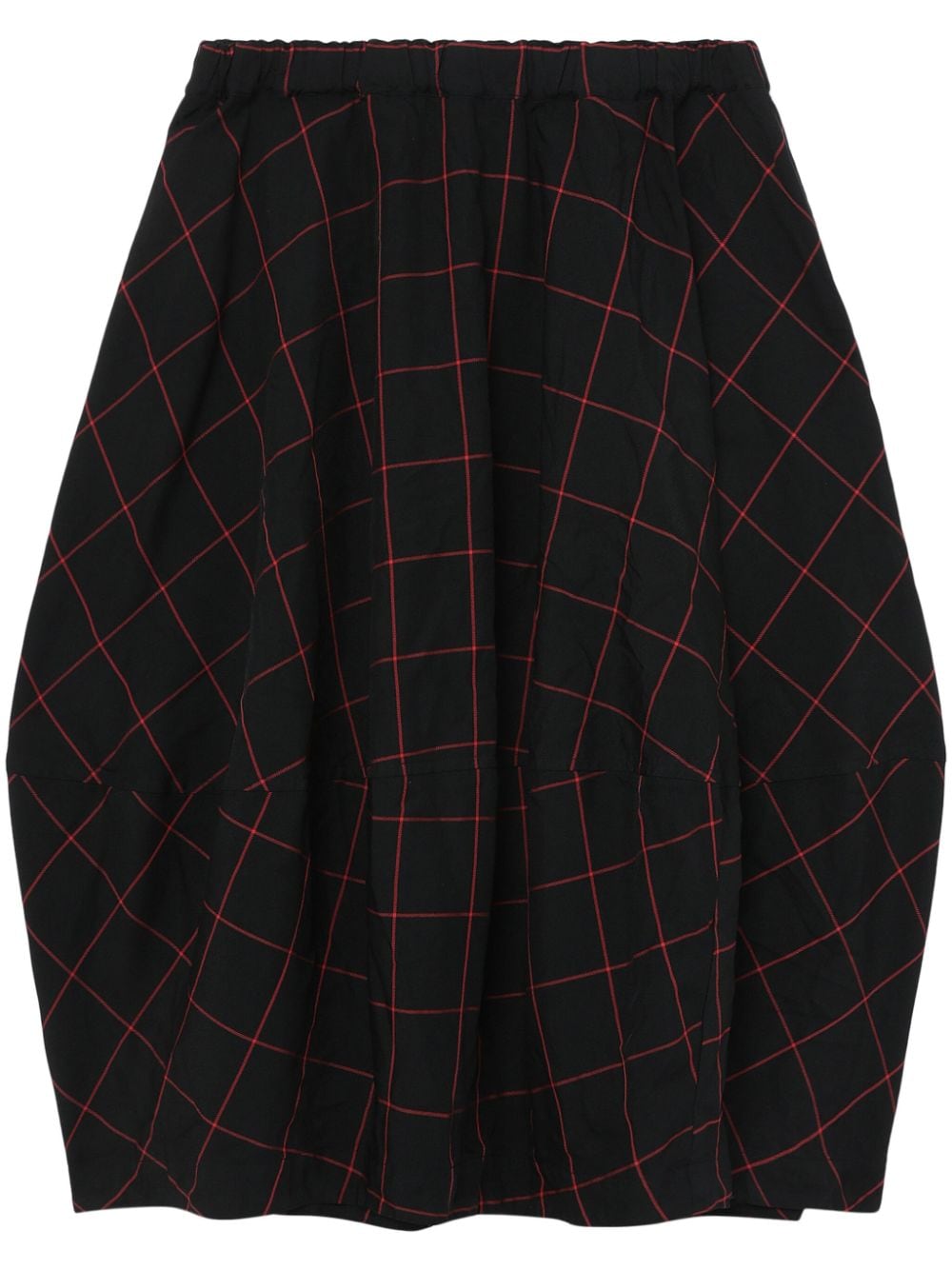 Black Comme Des Garçons Karierter Midirock - Schwarz von Black Comme Des Garçons