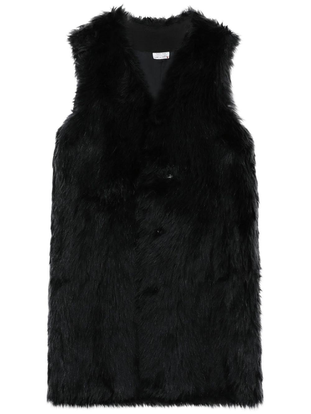 Black Comme Des Garçons Lange Weste aus Faux Fur - Schwarz von Black Comme Des Garçons