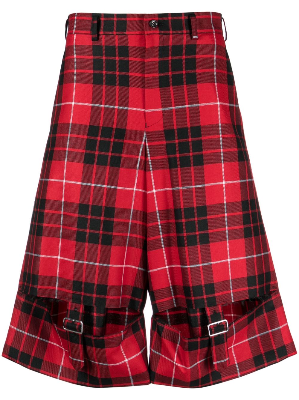 Black Comme Des Garçons Shorts mit Schottenkaro - Rot von Black Comme Des Garçons