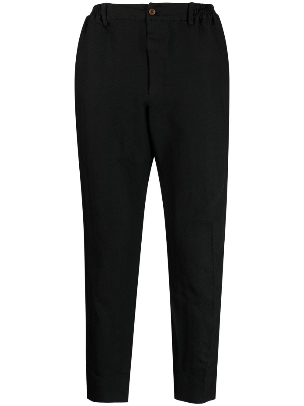 Black Comme Des Garçons Tapered-Hose mit Zickzackmuster - Schwarz von Black Comme Des Garçons