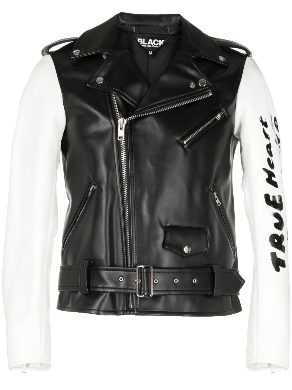 Black Comme Des Garçons Bikerjacke mit Kontrastärmeln - Schwarz von Black Comme Des Garçons