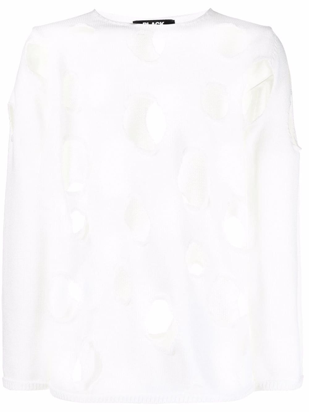 Black Comme Des Garçons Pullover mit Cut-Outs - Weiß von Black Comme Des Garçons