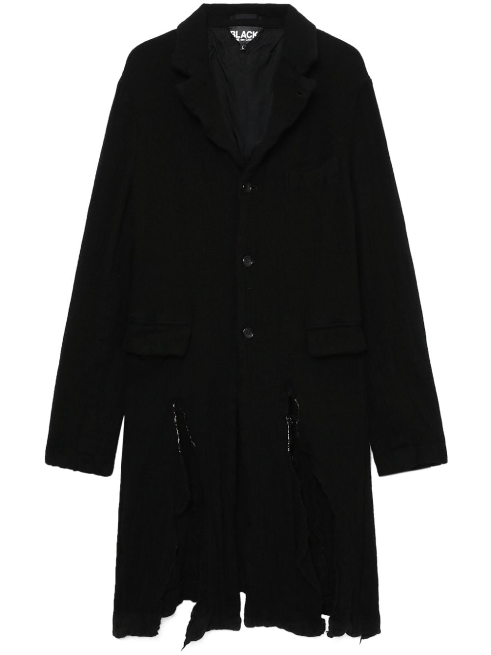 Black Comme Des Garçons Einreihiger Mantel im Distressed-Look - Schwarz von Black Comme Des Garçons