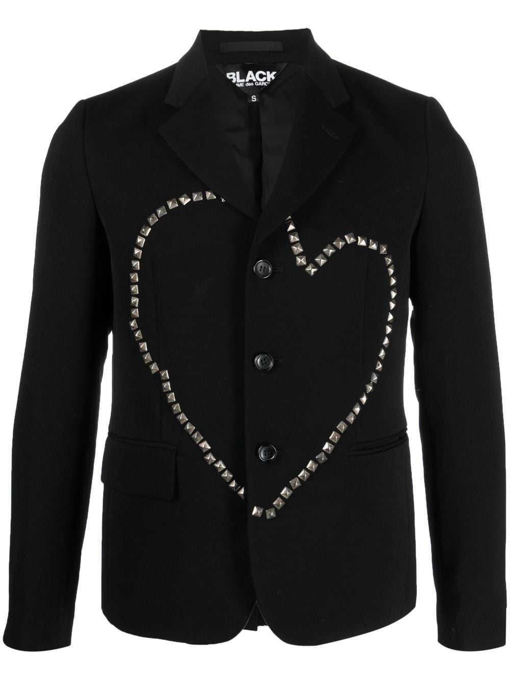 Black Comme Des Garçons Jacke mit Nieten in Herzform - Schwarz von Black Comme Des Garçons