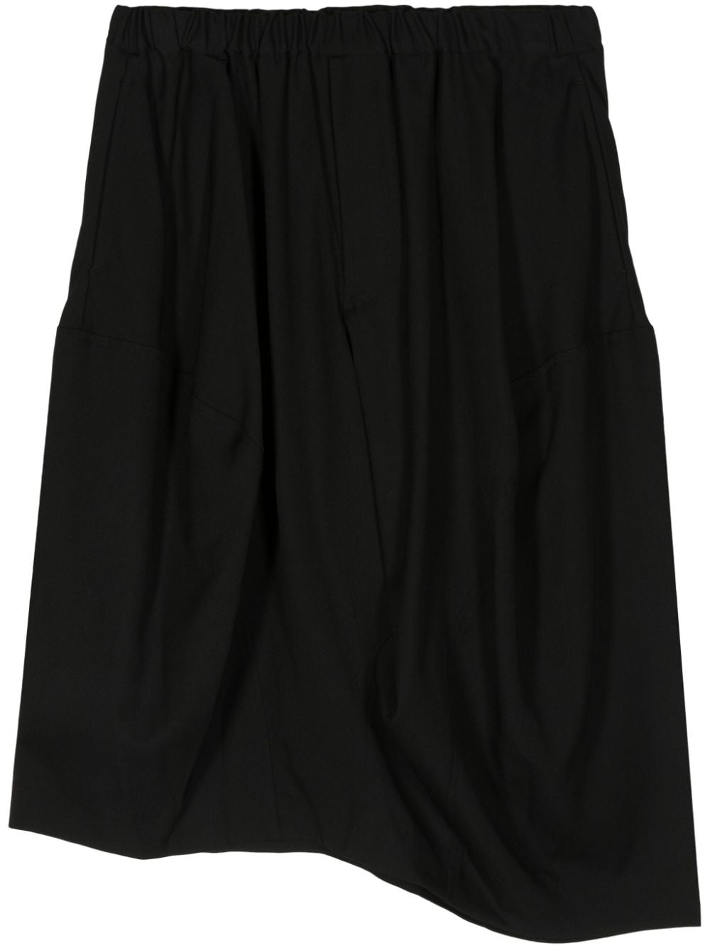 Black Comme Des Garçons knee-length wool shorts - Schwarz von Black Comme Des Garçons