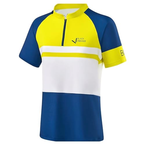 Black Crevice Damen Fahrrad Shirt, Navy/Yellow, 38 von Black Crevice