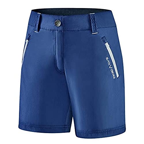 Black Crevice Damen Kurze Shorts, Steel Blue/White, 36 von Black Crevice