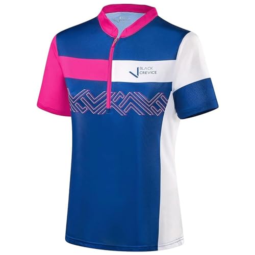 Black Crevice Damen MTB Shirt, Navy/pink, 40 von Black Crevice