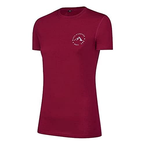 Black Crevice Damen Merino T-Shirt, Rhododendron, 40 von Black Crevice