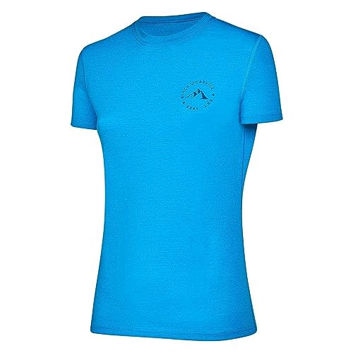 Black Crevice Damen Merino T-Shirt, blau, 36 von Black Crevice