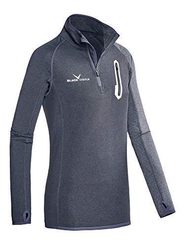 Black Crevice Damen Microfleece Zipper Shirt Second Layer, Anthracite/Grey, 36 von Black Crevice