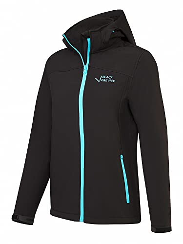 Black Crevice Damen Softshelljacke black/blue, 36 von Black Crevice