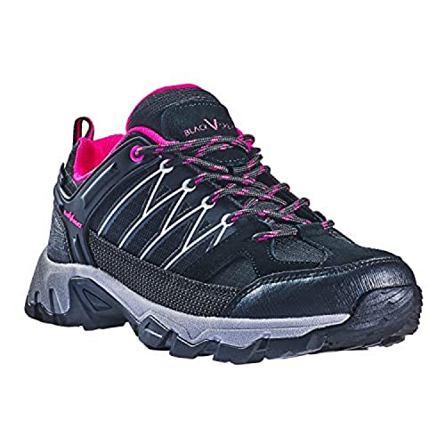 Black Crevice Damen Trekkingschuhe, Wasserdicht, Low, schwarz/pink, 41 von Black Crevice