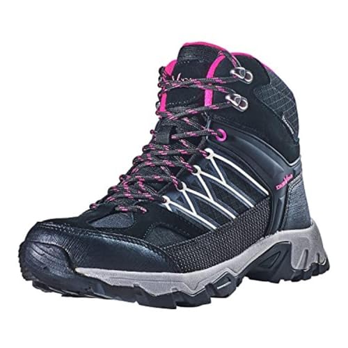 Black Crevice Damen Trekkingschuhe High, Wasserdicht, schwarz/pink, 38 von Black Crevice