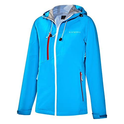 Black Crevice Damen dünne wasserdichte Hardshell Jacke, atmungsaktiv, hellblau, 42 von Black Crevice