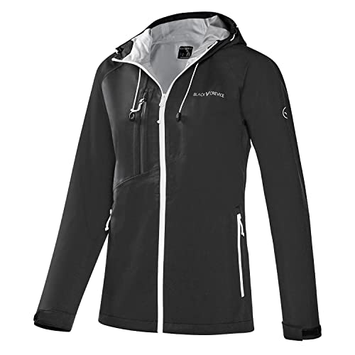 Black Crevice Damen dünne wasserdichte Hardshell Jacke, atmungsaktiv, schwarz, 36 von Black Crevice