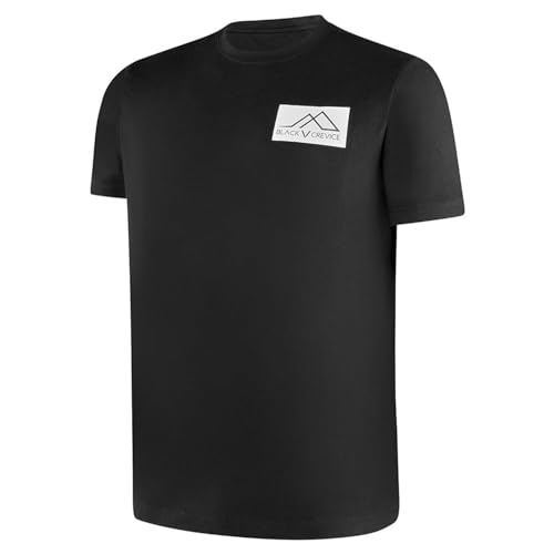 Black Crevice Herren Baumwoll T-Shirt Schwarz I Größe XXL I 100% Baumwolle I Kurzärmeliges T-Shirt mit Rundhalsausschnitt I Regular Fit für Alltag, Sport & Freizeit von Black Crevice