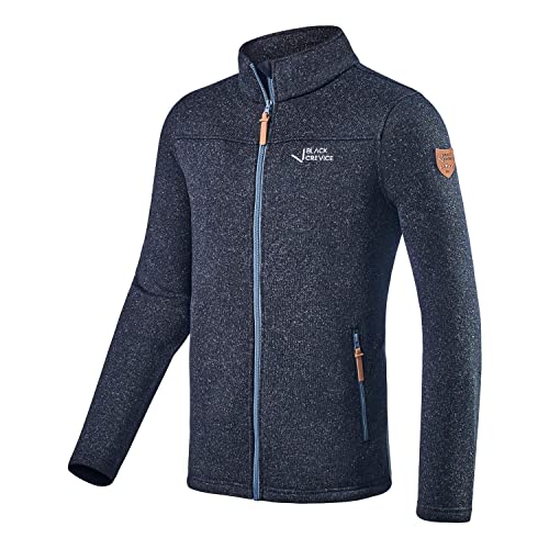 Black Crevice Herren Fleece Jacke I Fleecejacke Herren aus 100% Polyester I Herren Fleecejacke mit Strickoptik I Jacke Herren mit Seitentaschen I Weiches Fleece Herren von Black Crevice