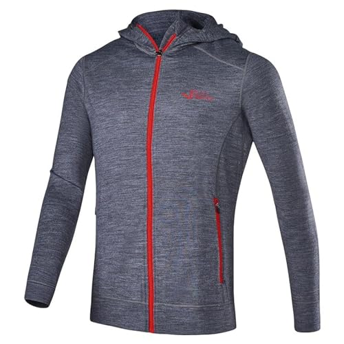 Black Crevice Herren Merino Kapuzenjacke, grau, S von Black Crevice