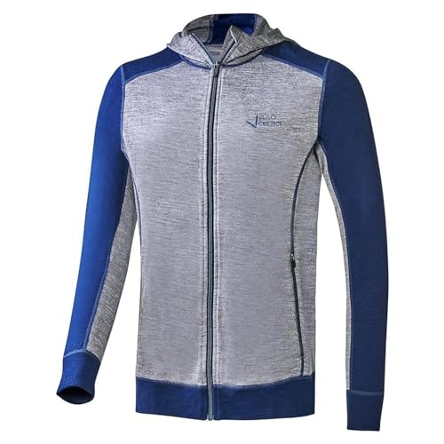 Black Crevice Herren Merino Kapuzenjacke, steel blue/grau, L von Black Crevice