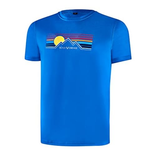 Black Crevice Herren Merino T-Shirt,Light Blue, 3XL von Black Crevice